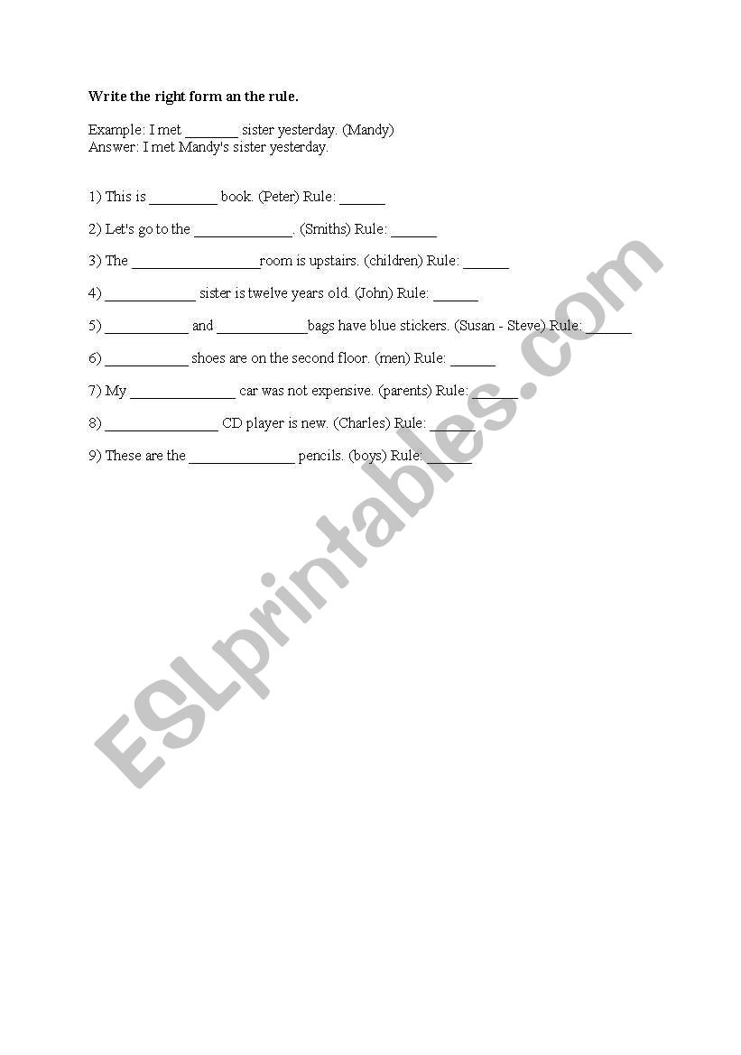 Apostrophs worksheet