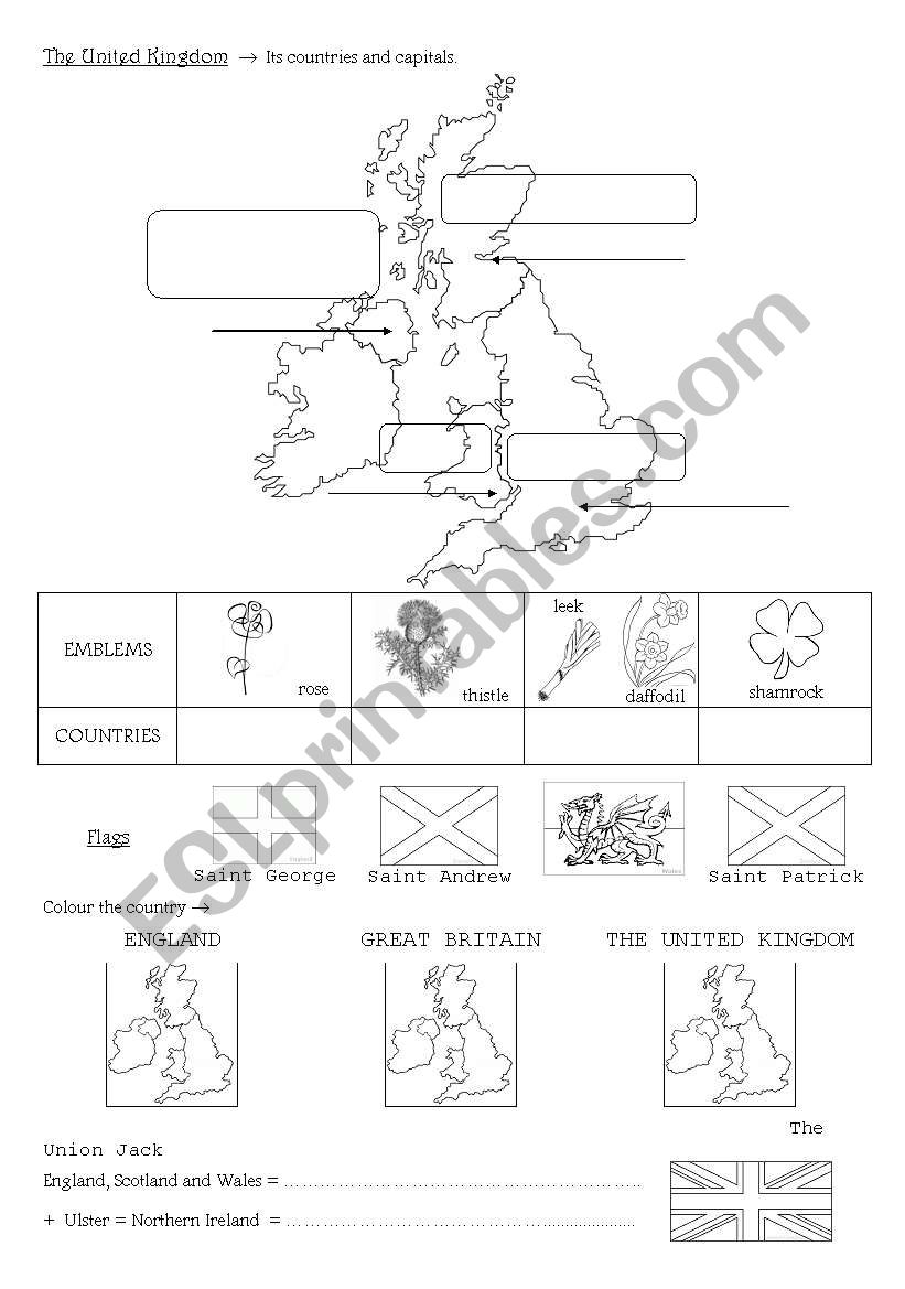 the United Kingdom worksheet