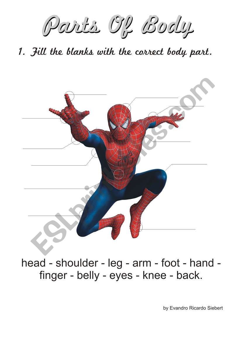 Spider Man worksheet