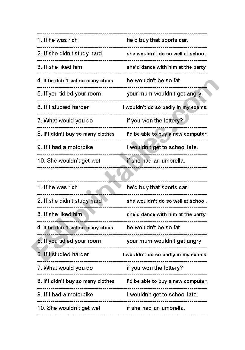 II Conditional worksheet