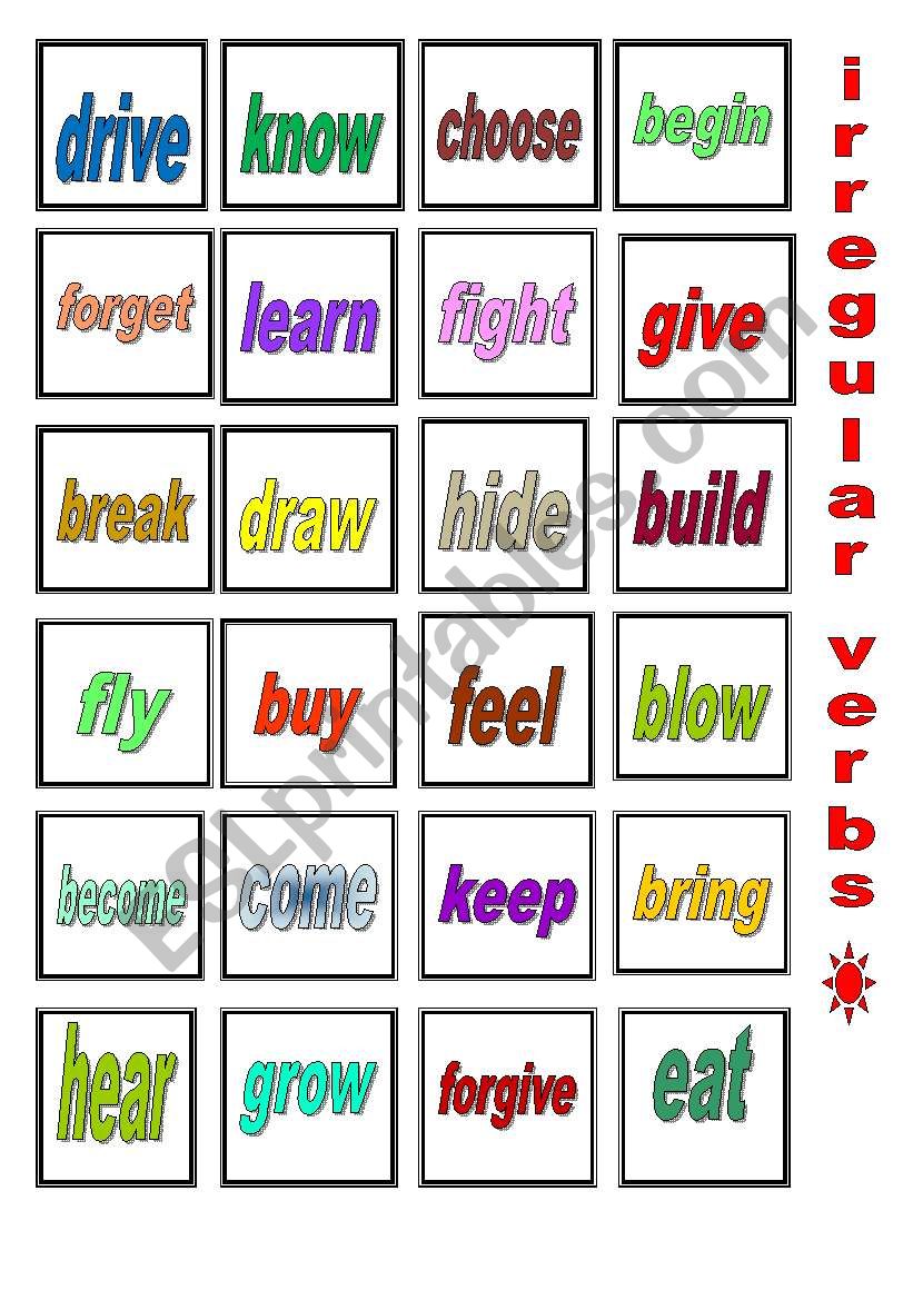 IRREGULAR VERBS worksheet