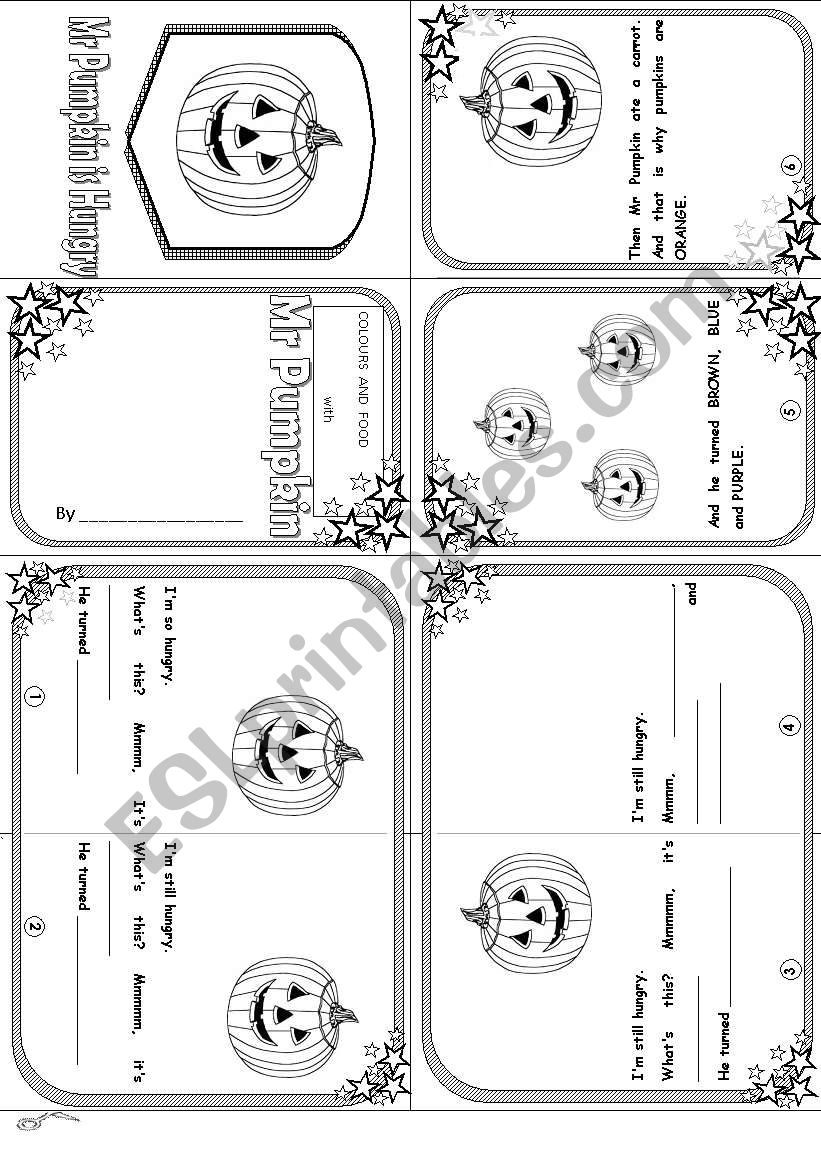 Mr Pumpkin minibook worksheet