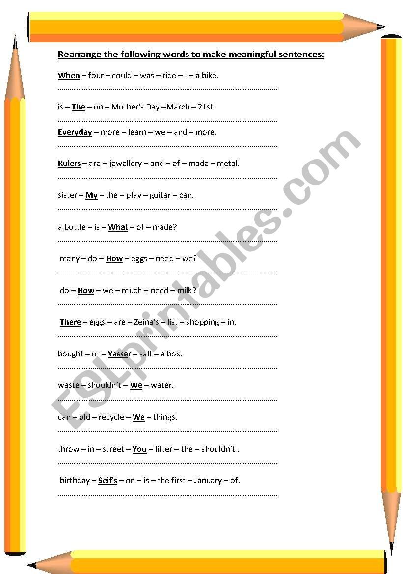 re-arrange-the-following-sentences-esl-worksheet-by-morningdreams