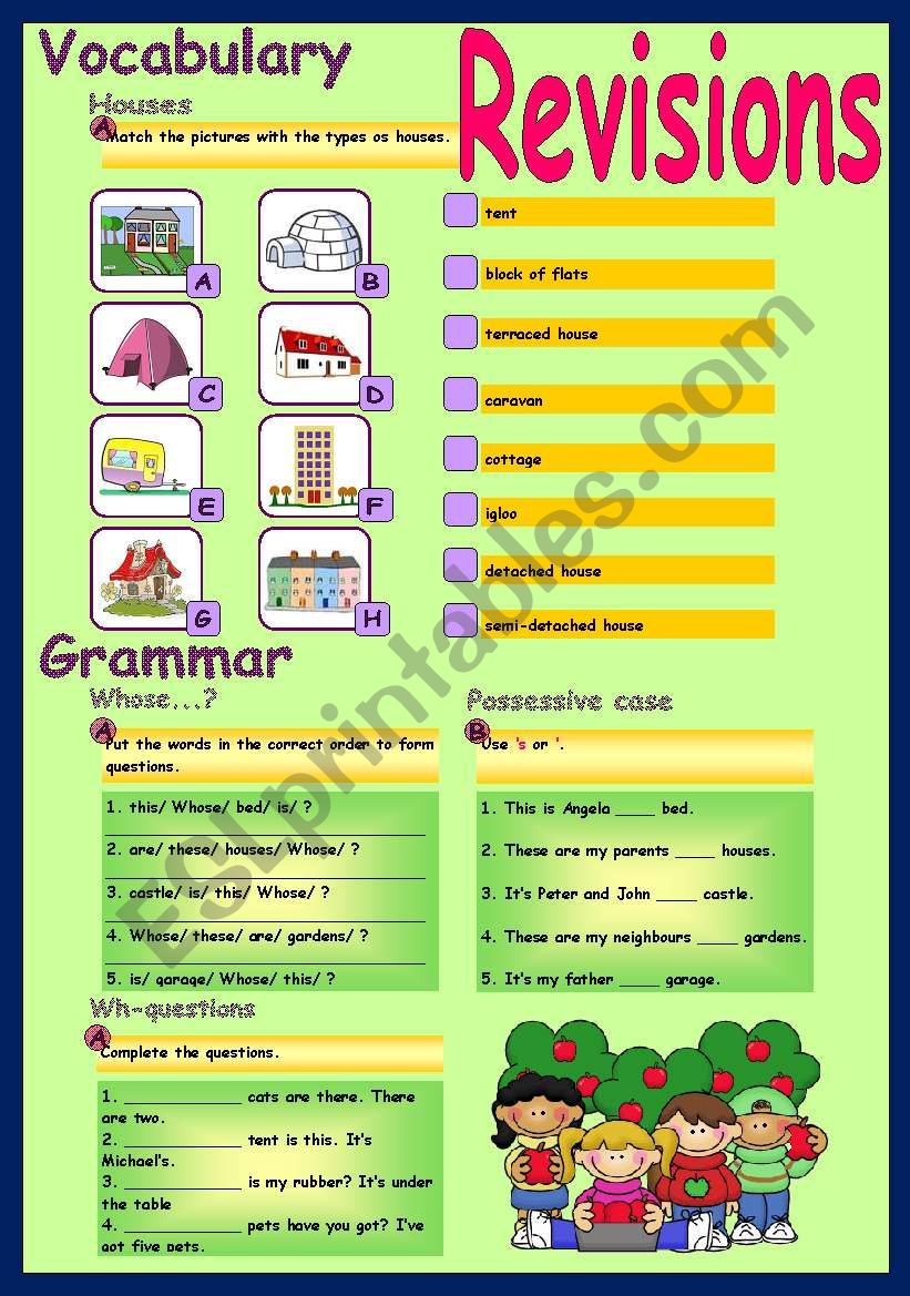 Vocabulary and grammar revisions