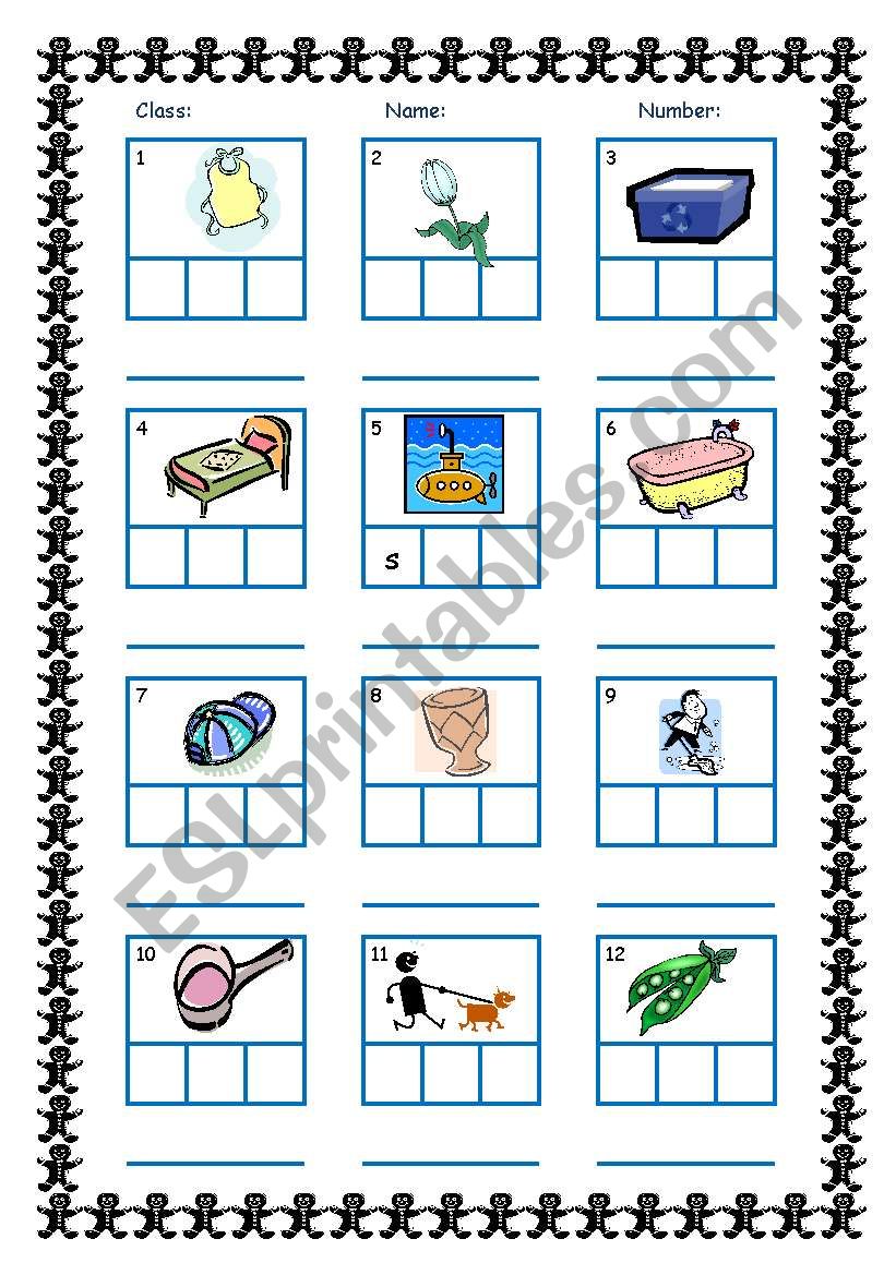 CVC Frame with Answers (Short Vowels and Consonant b&p)