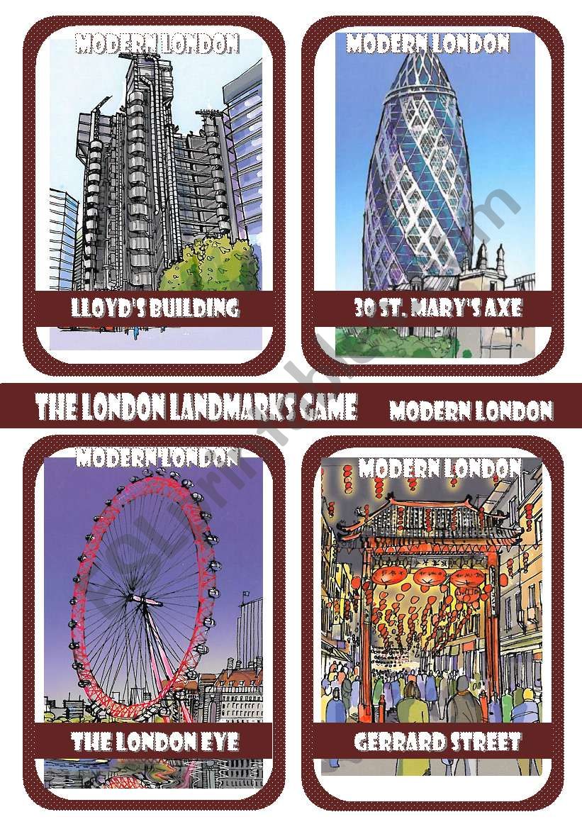 The London Landmarks Game - Part 3 - Modern London