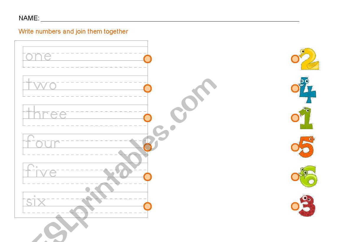 Numbers worksheet