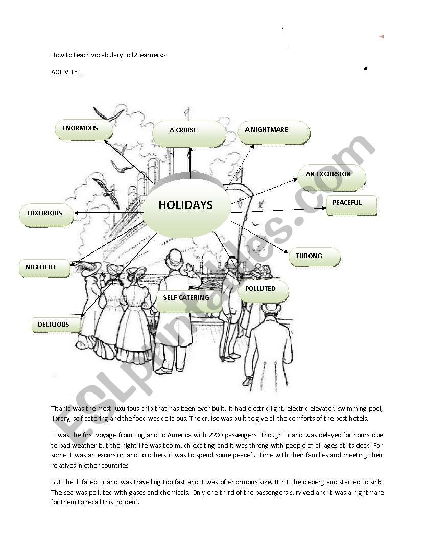 A Sea voyage worksheet