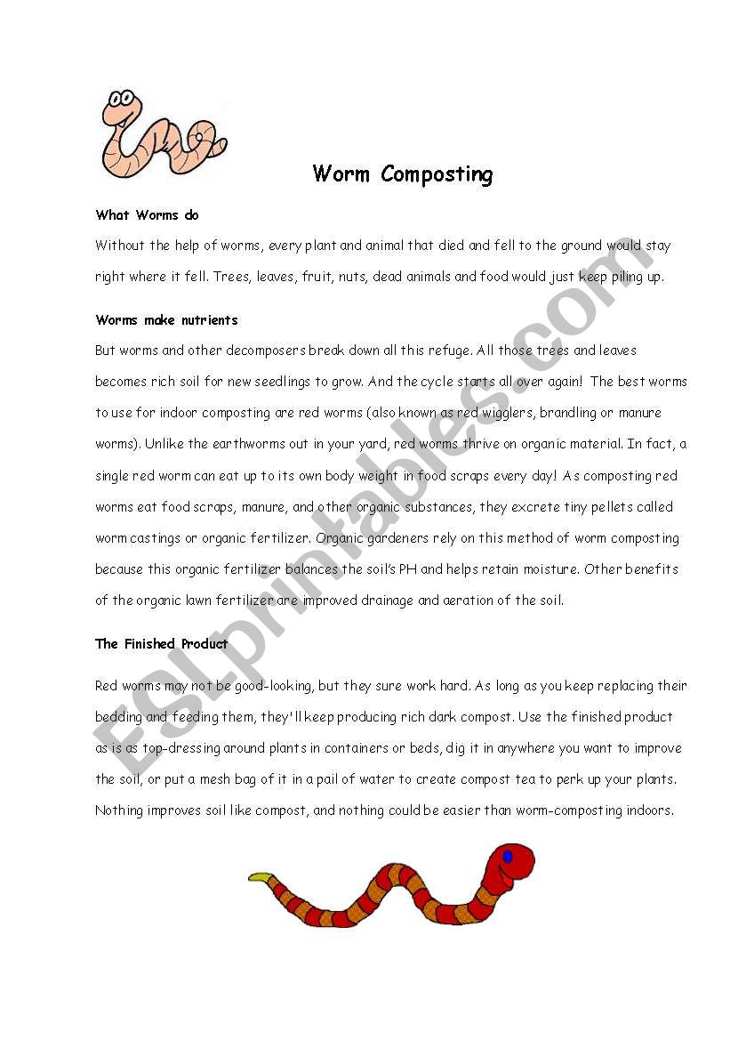 Worm Composting worksheet