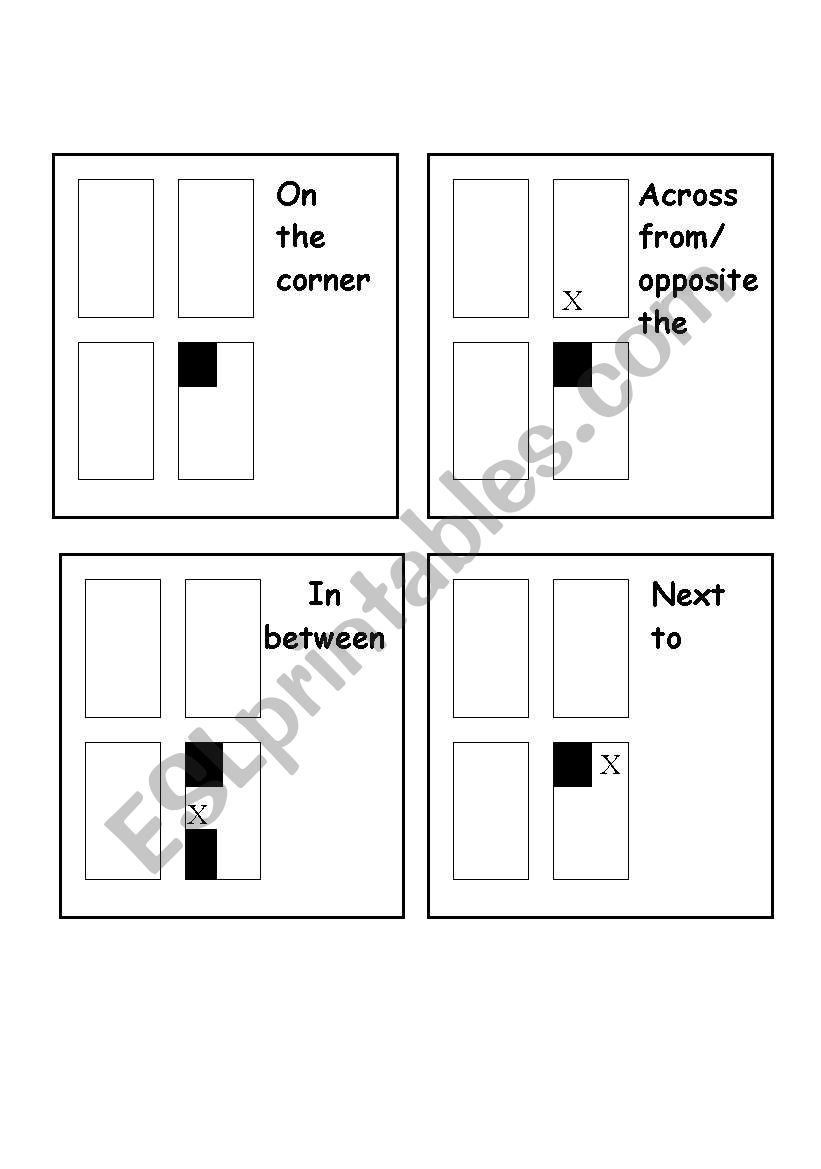 direction flashcards worksheet