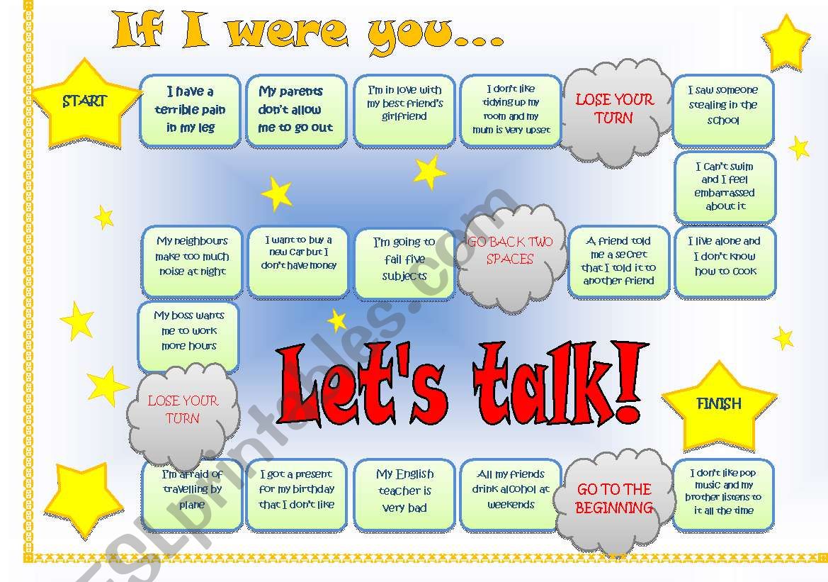 SECOND CONDITIONAL BOARD GAME worksheet