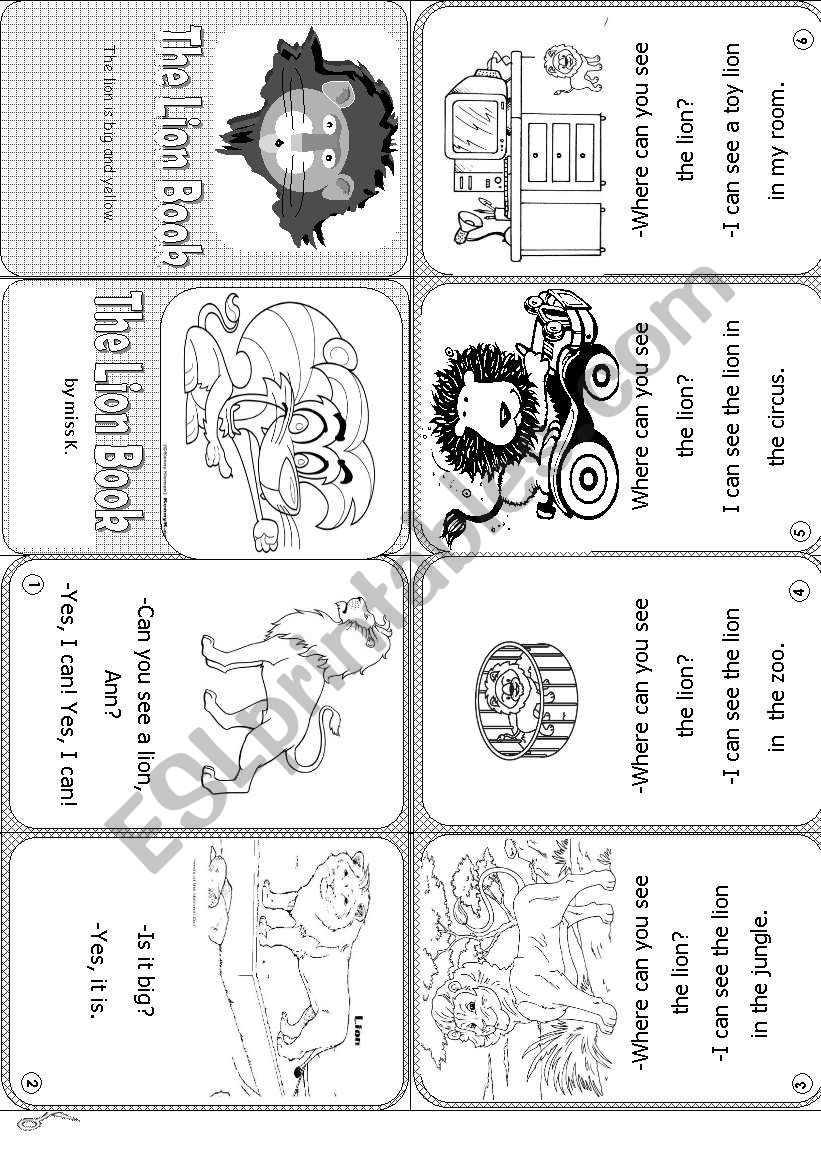 Lion book worksheet