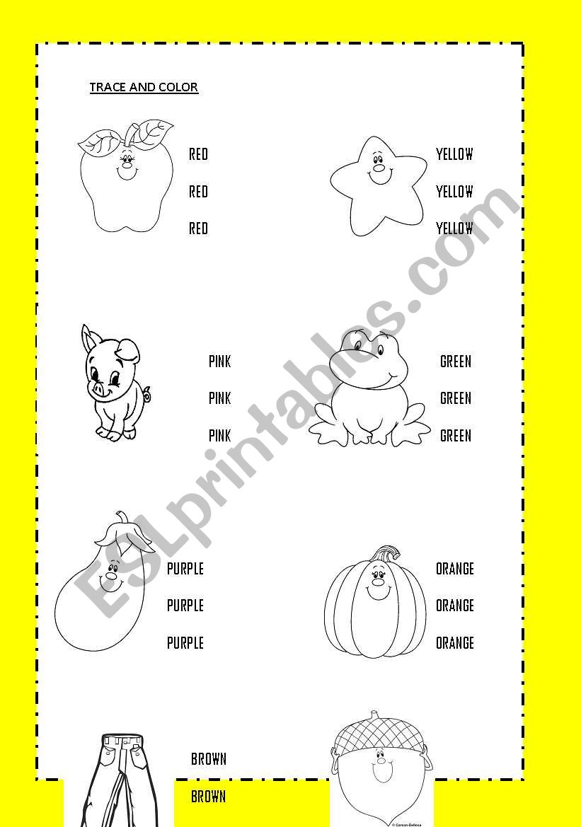 TRACE AND COLOR worksheet