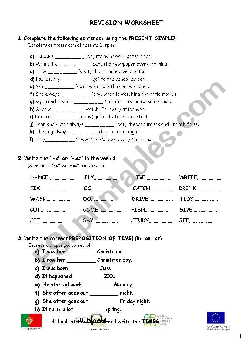 Revision worksheet 2 worksheet