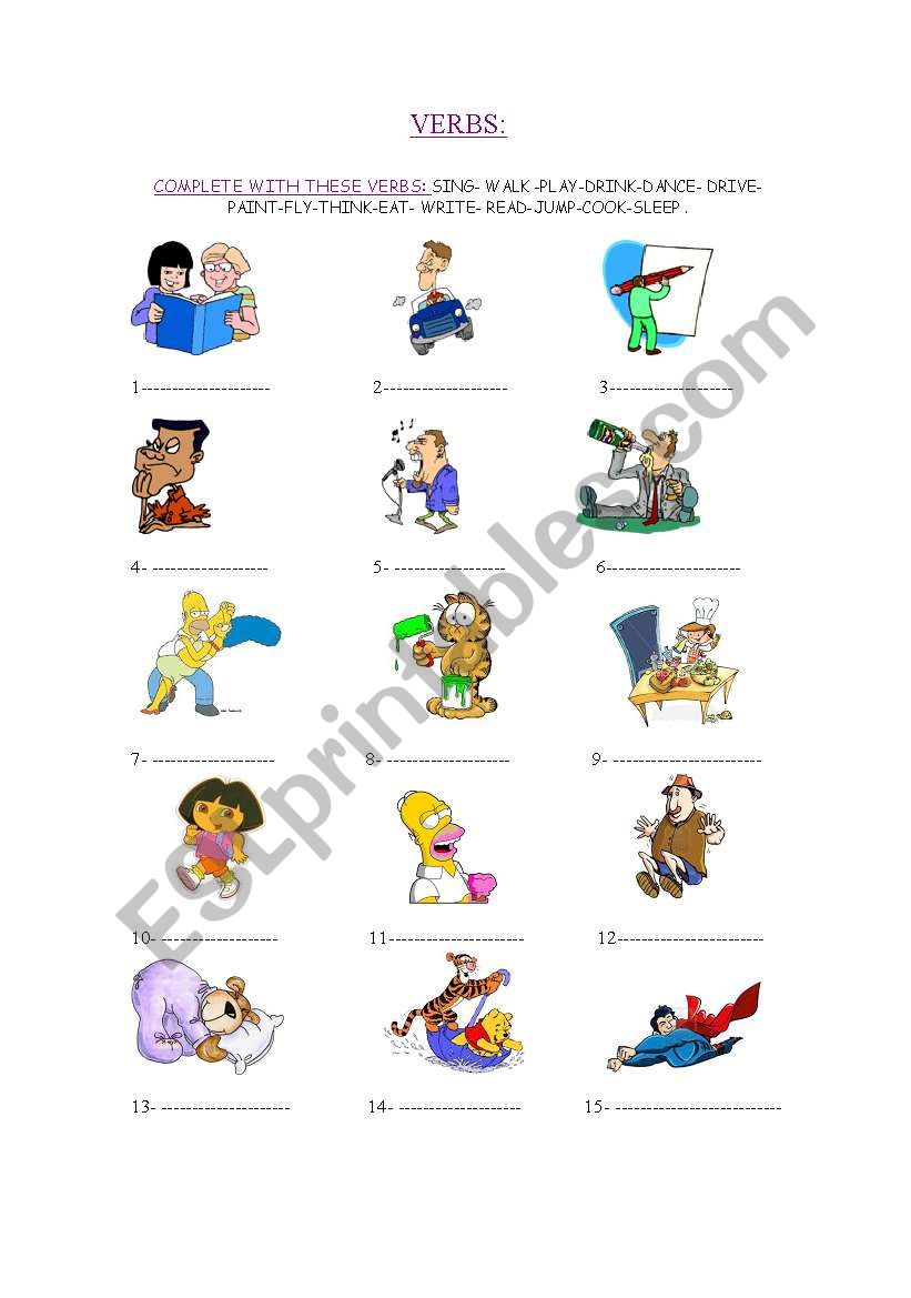 verbs worksheet