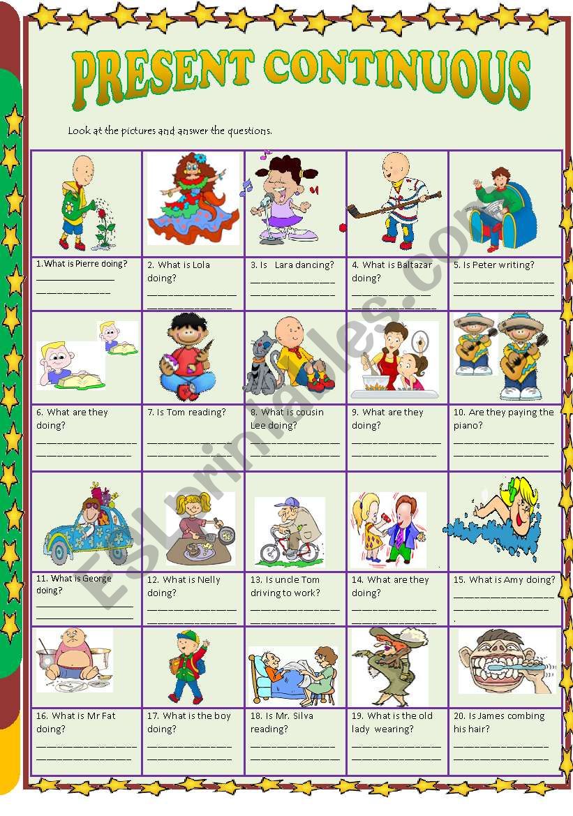 Present Continuous worksheet