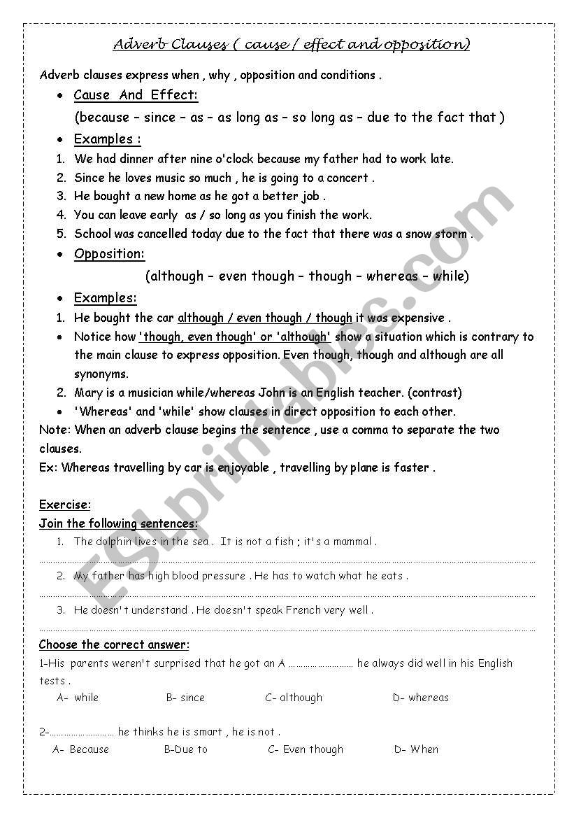 adverb-clauses-esl-worksheet-by-zahrahosney