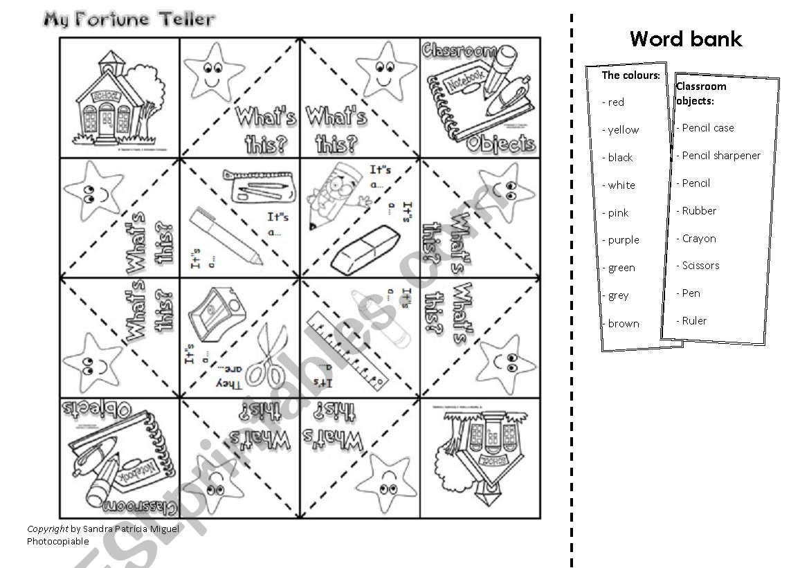 Classroom Objects - Fortune Teller