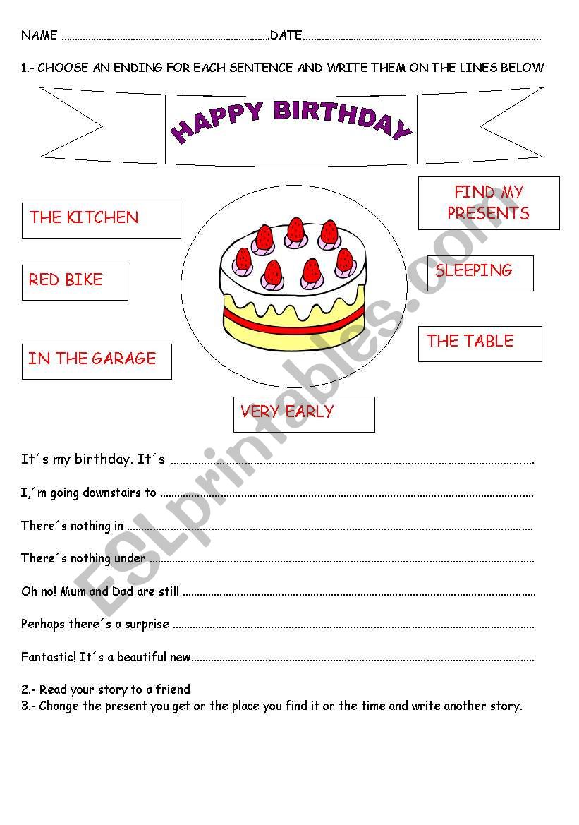 my birthday present worksheet