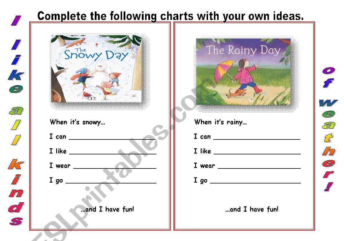 The Weather (2nd card set) worksheet