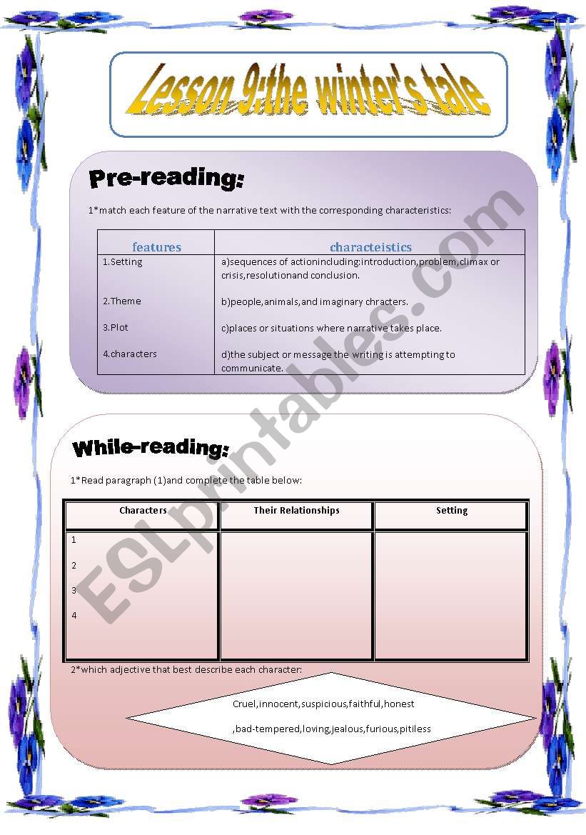 lesson9:the winters tale (part 1)