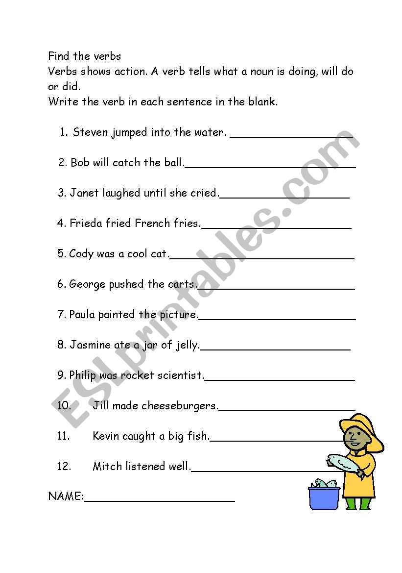 Verb - worksheet worksheet