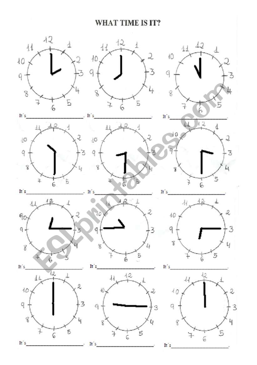 TIME worksheet