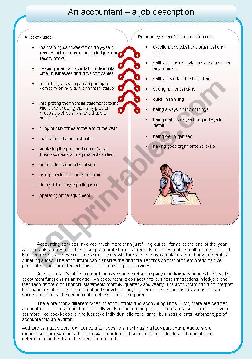 an accountant - the job description