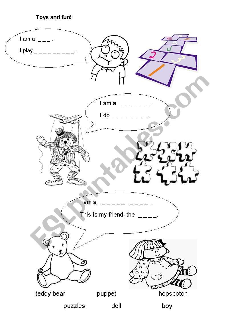 Toys and games worksheet