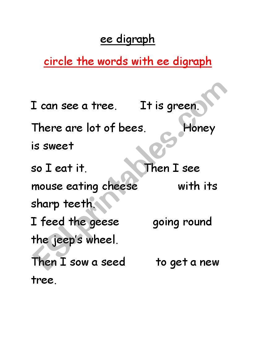 ee digraph worksheet