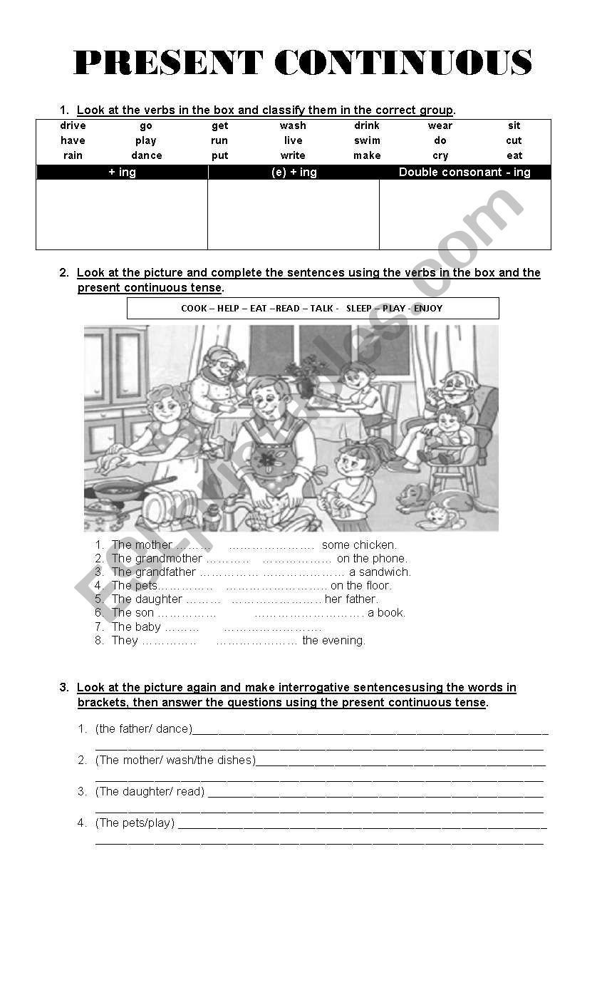 Present Continuous worksheet