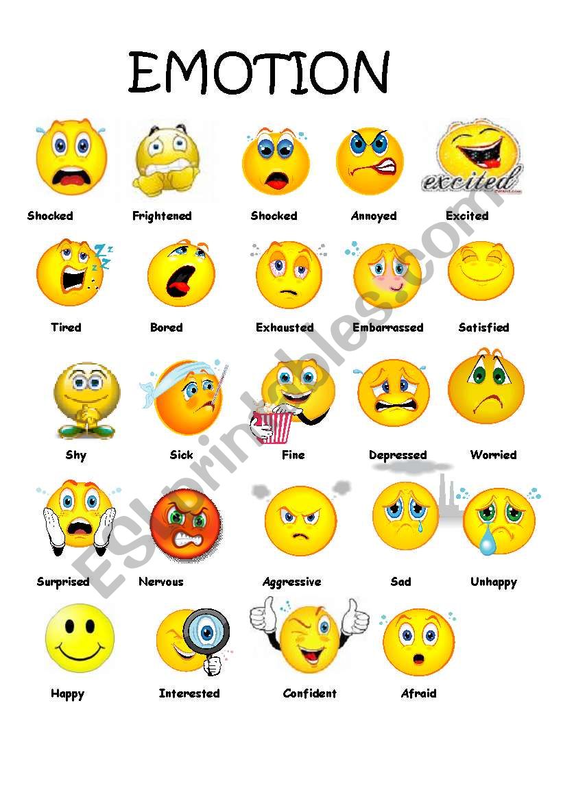 emotions part 2 worksheet