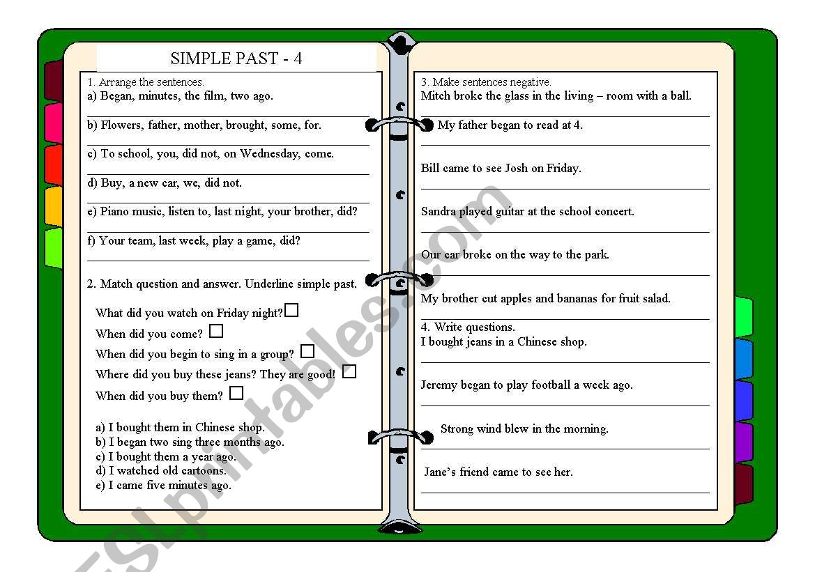 SIMPLE PAST - 4 worksheet