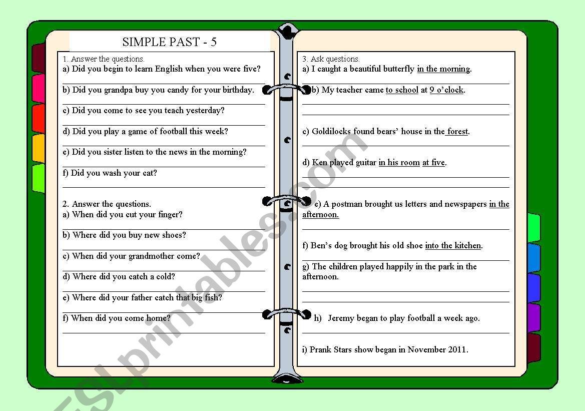 SIMPLE PAST-5 worksheet