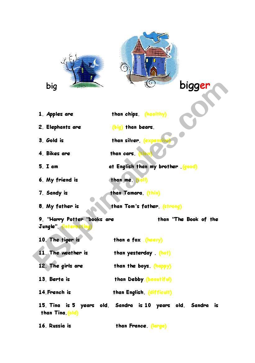 comparison worksheet