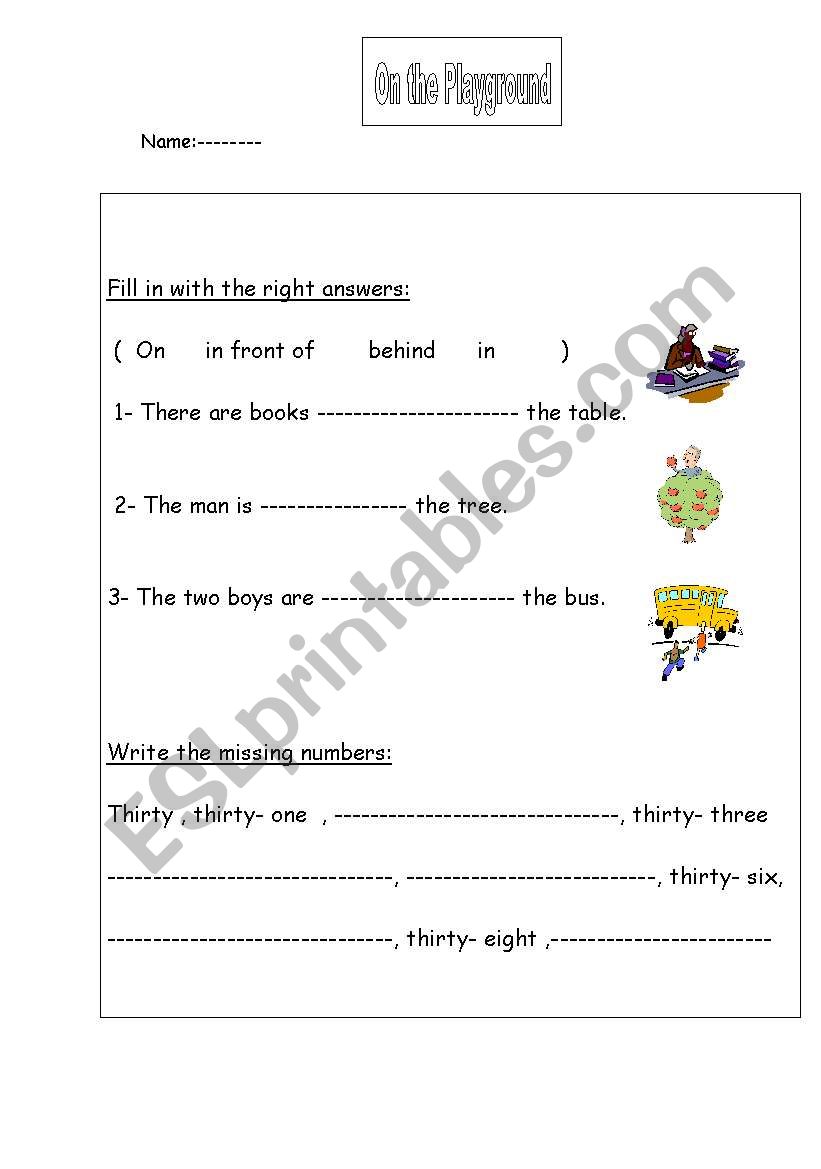 prepositions worksheet