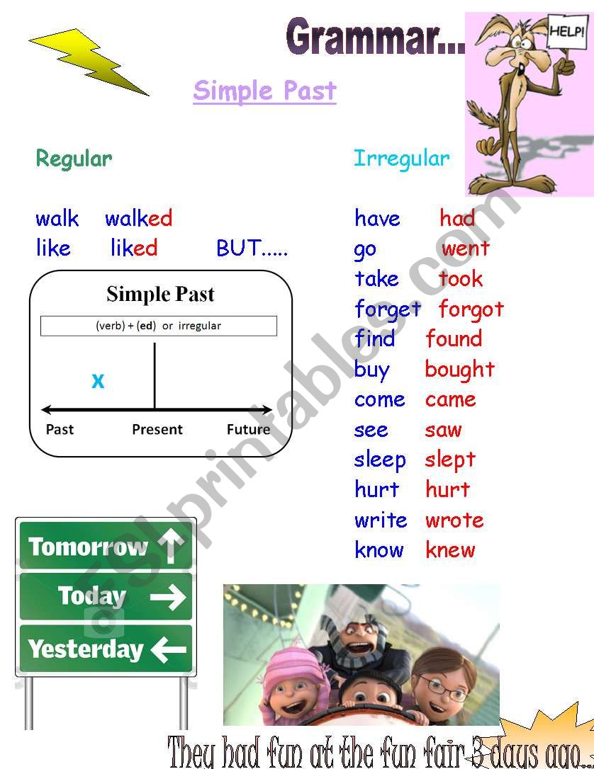  simple past  guide worksheet