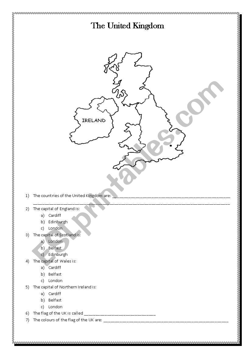 The United Kingdom worksheet