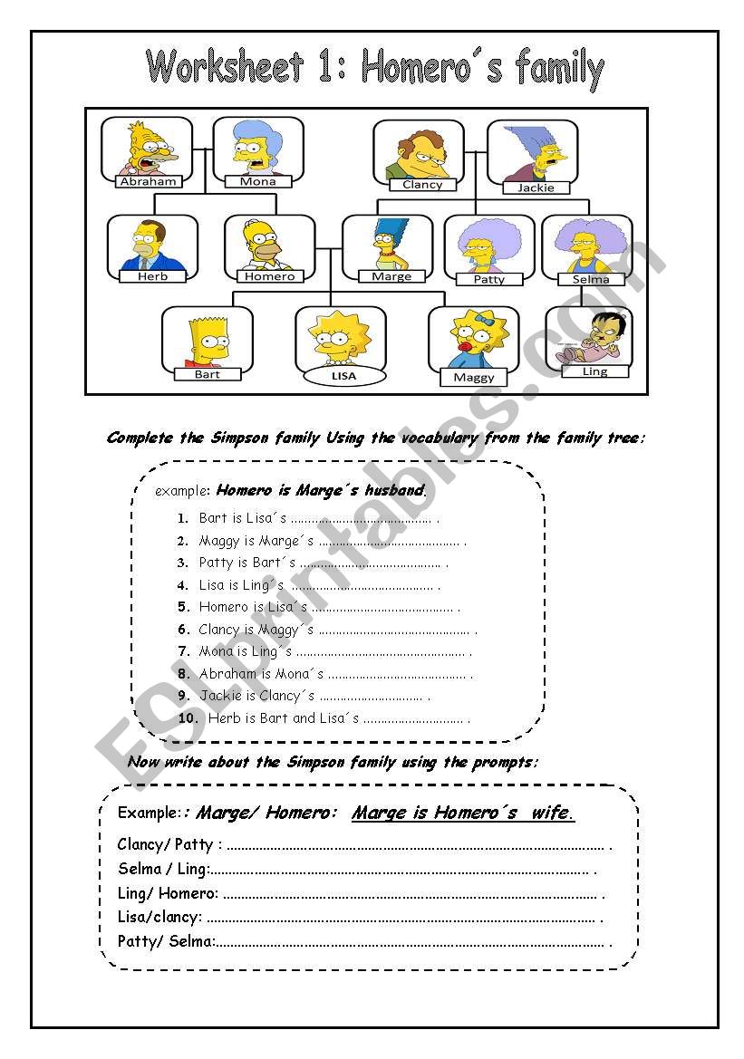 FAMILY  AND  ADJECTIVES worksheet