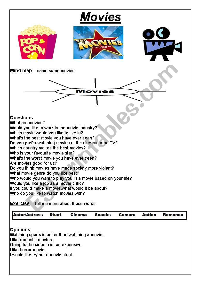 Movies worksheet