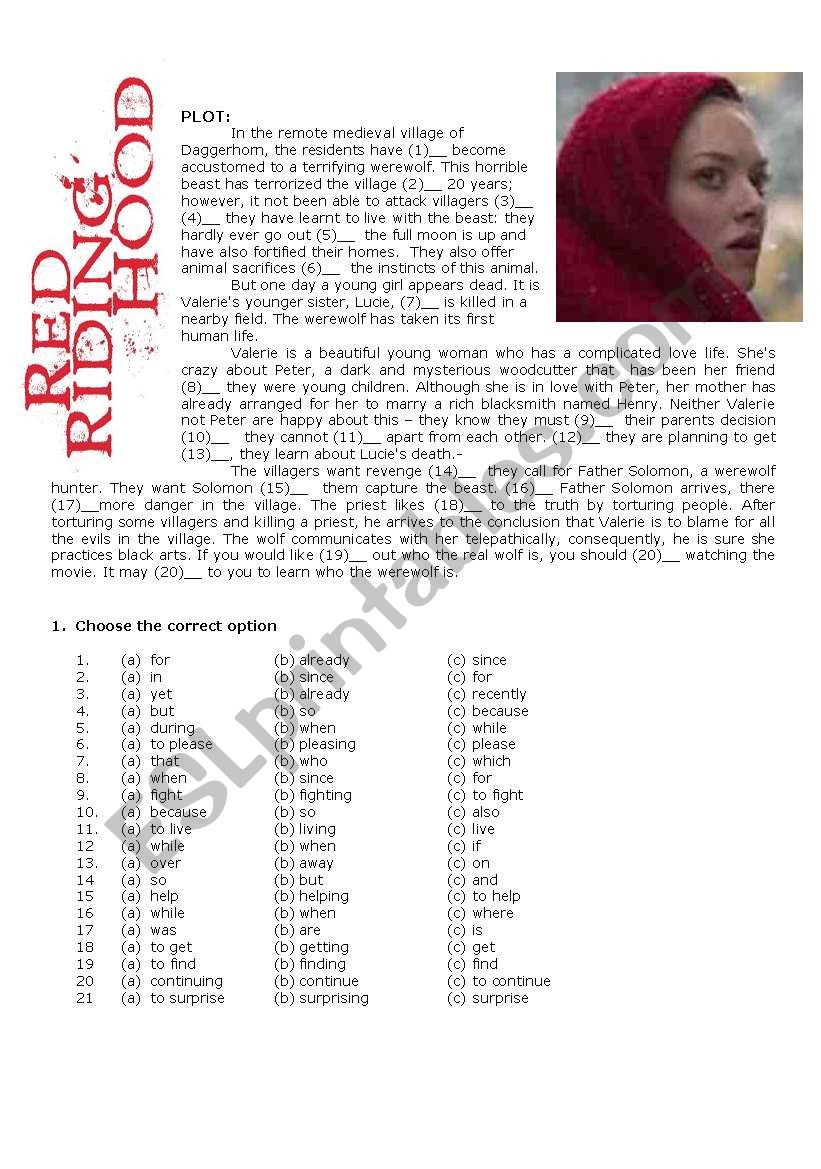 Red Riding Hood worksheet
