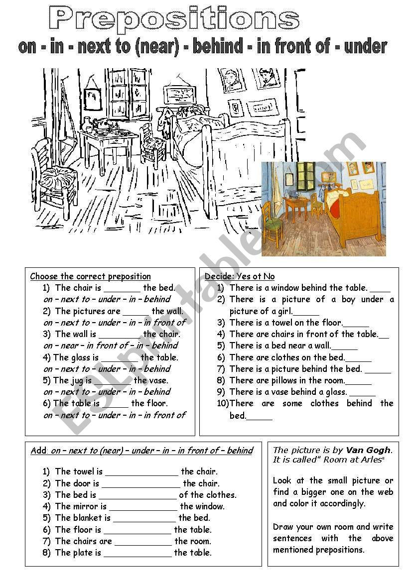 Prepositions worksheet