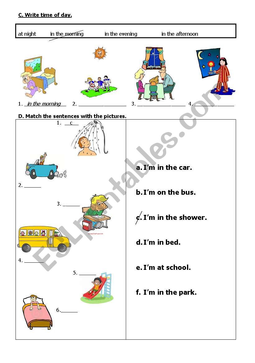 Basic sentences worksheet