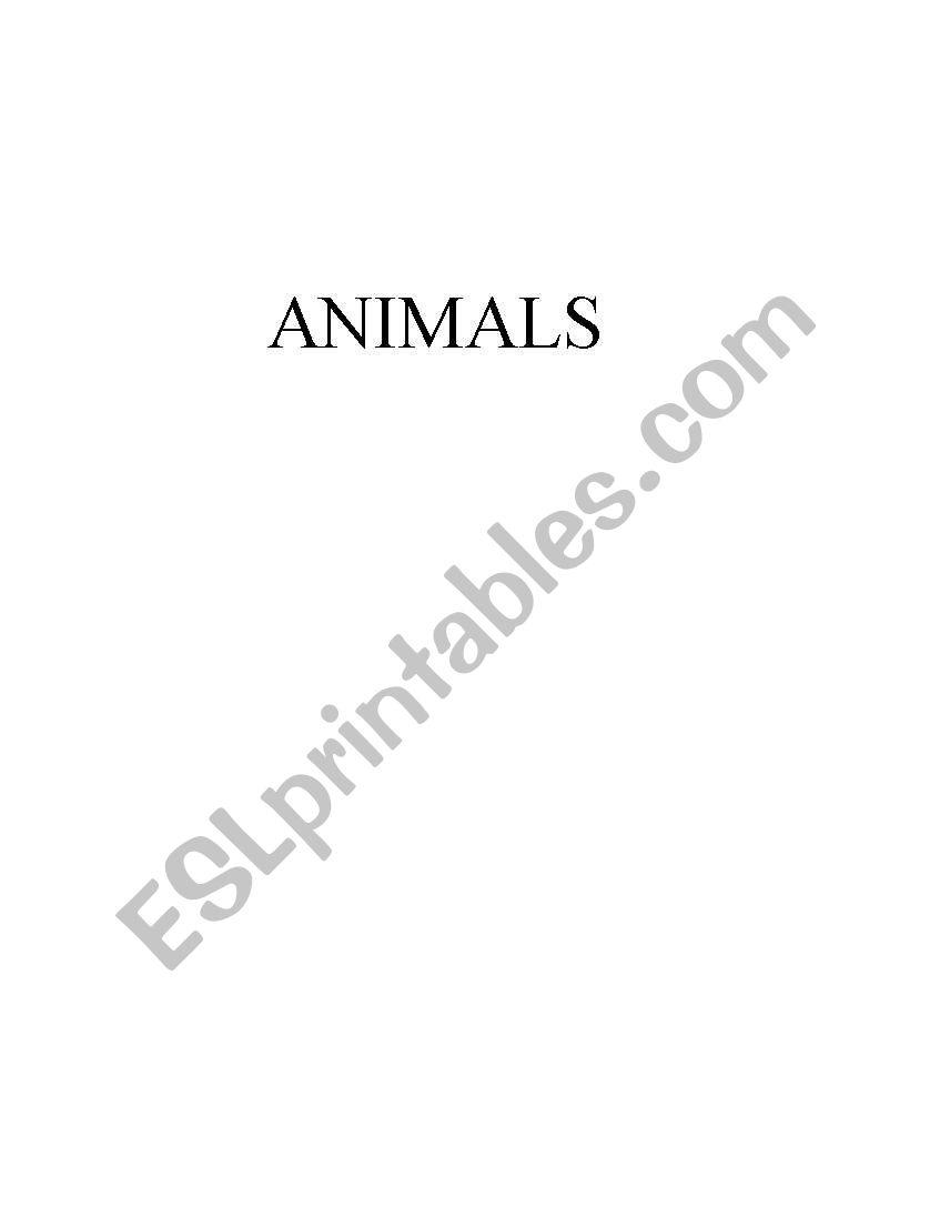 ANIMALS worksheet