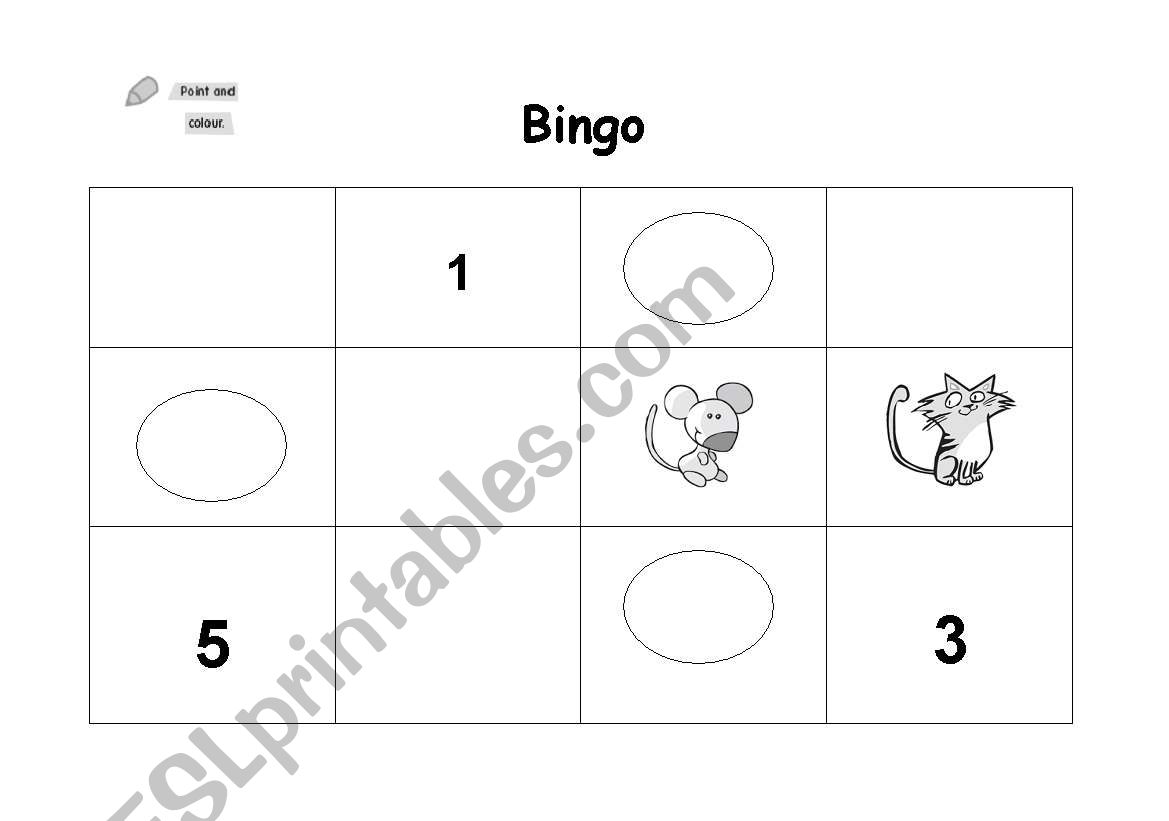 Bingo for kids worksheet