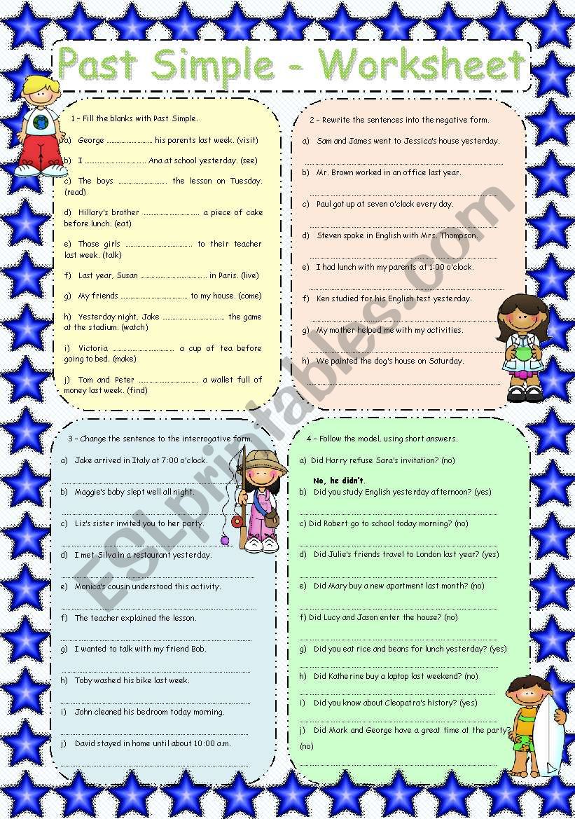 PAST SIMPLE - WORKSHEET worksheet