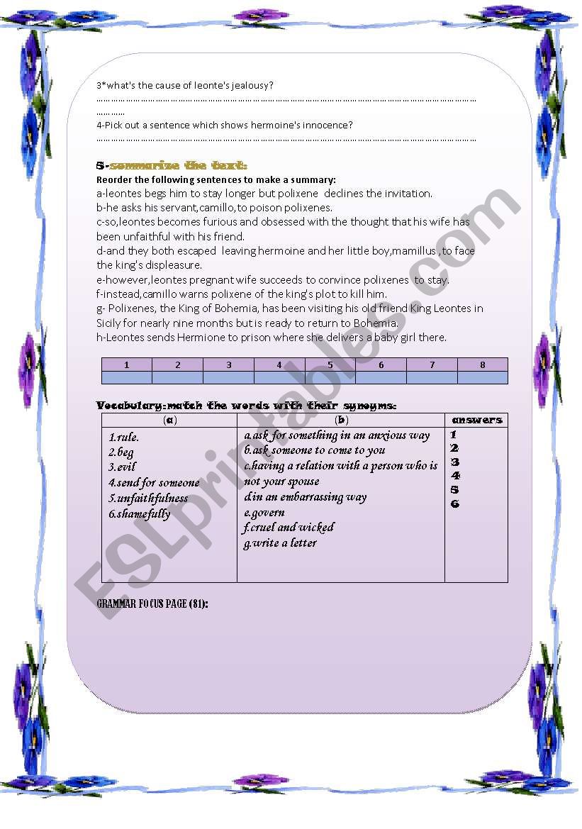 lesson 9:the winters tale (part 2)