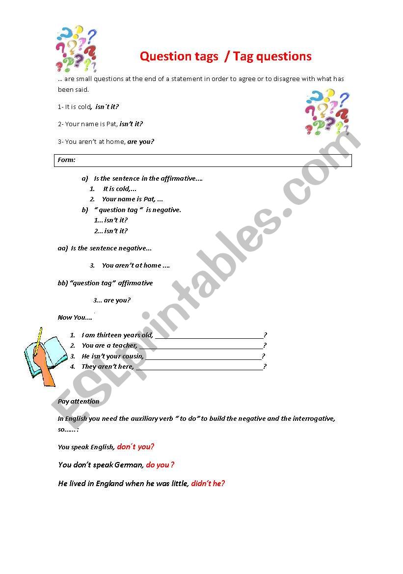 question tags worksheet