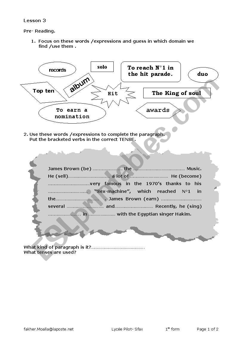 the queen of soul worksheet