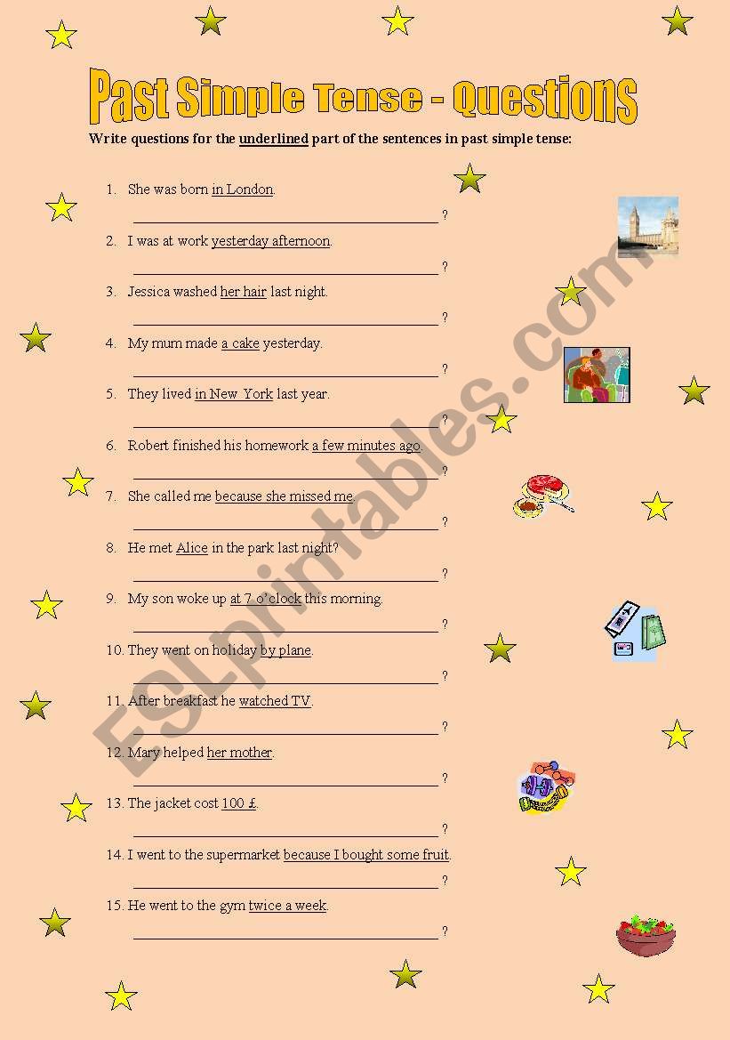 Simple Past Tense Making Questions